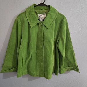 Tria Leather Jacket Vintage Women's Size XL Lime Green